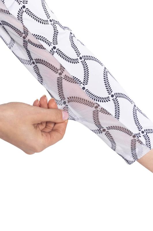 Golftini Cool Girl L/S Polo - Simply Elegant (White/Black)