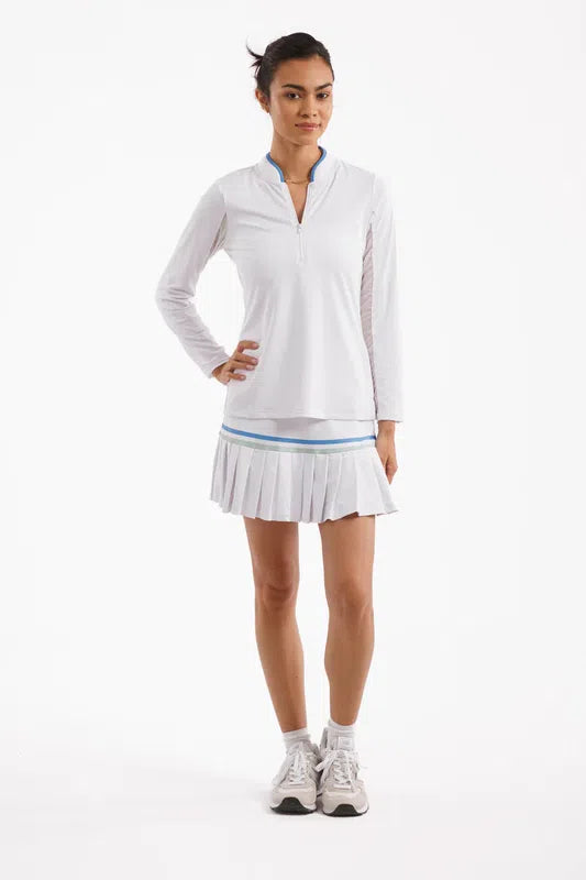 Smith & Quinn Carey Zip Pullover - White/Hydrangea