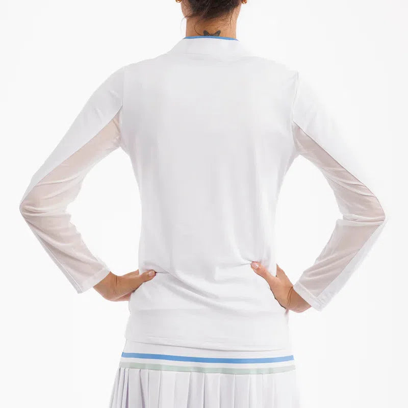 Smith & Quinn Carey Zip Pullover - White/Hydrangea