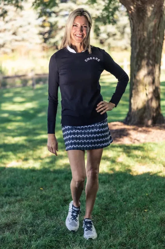 Golftini Pull-On Standout Skort - Black/White