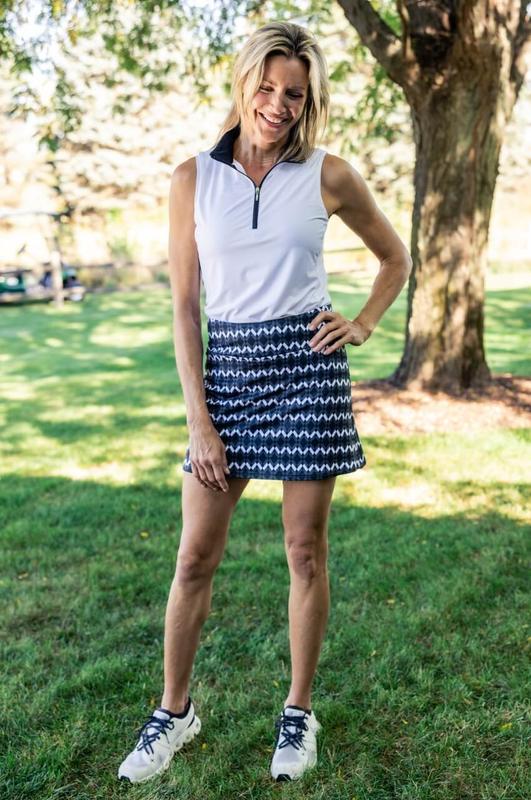 Golftini Pull-On Standout Skort - Black/White