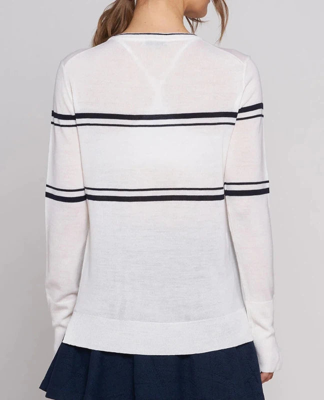 L'Etoile Court Sweater - White/Navy