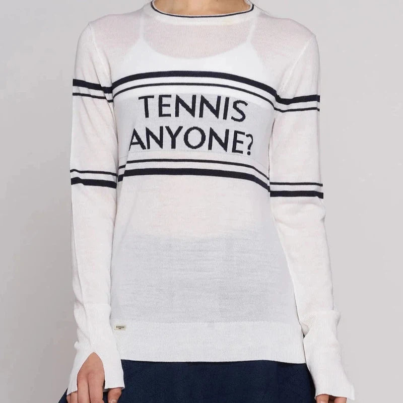 L'Etoile Court Sweater - White/Navy