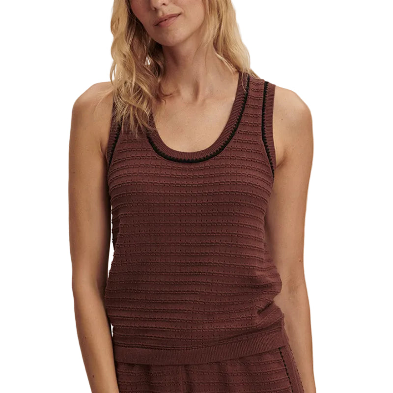 Varley Gideon Pointelle Knit Tank - Ironwood
