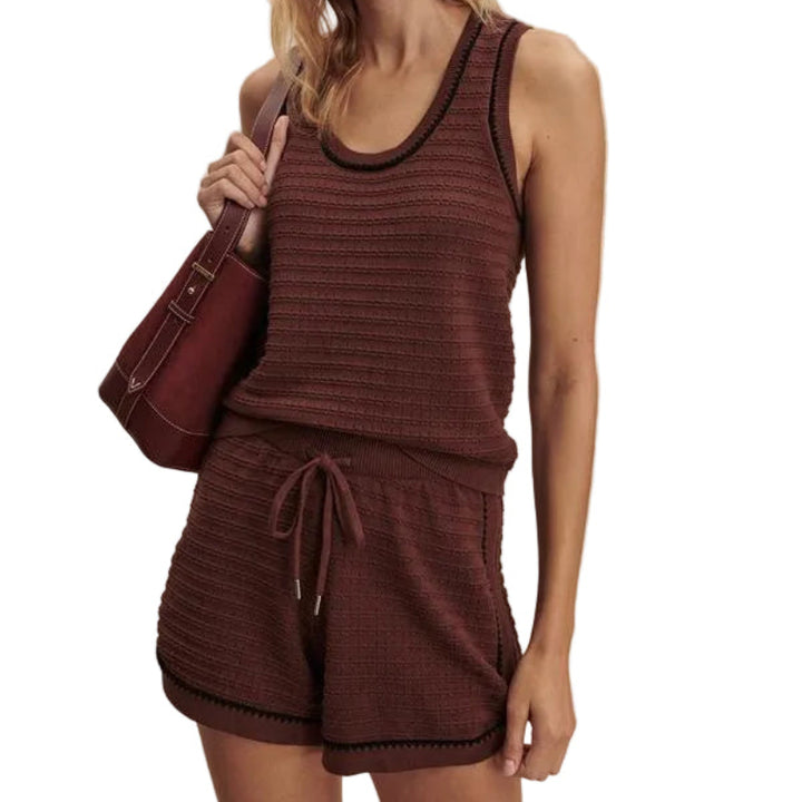 Varley Gideon Pointelle Knit Tank - Ironwood