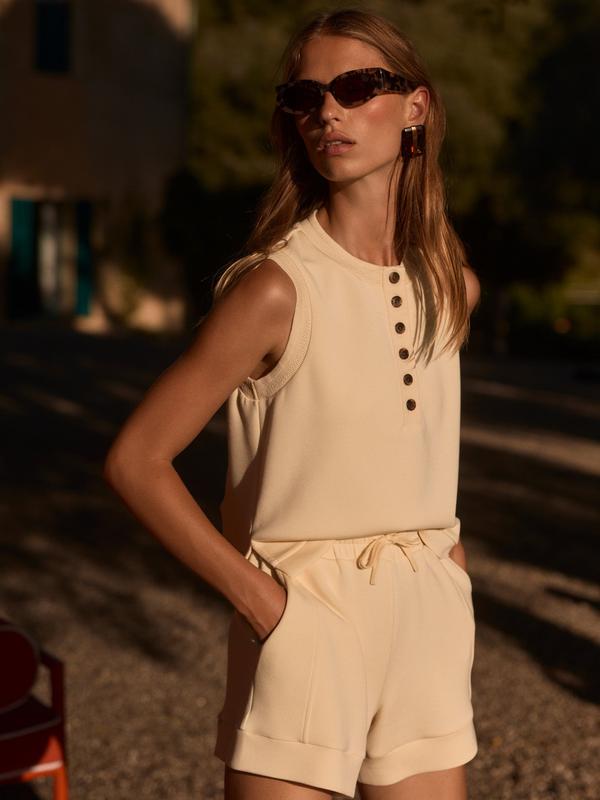 Varley Marla Button Tank - Anise Flower