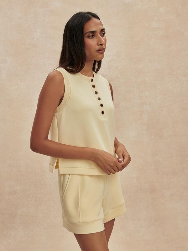 Varley Marla Button Tank - Anise Flower