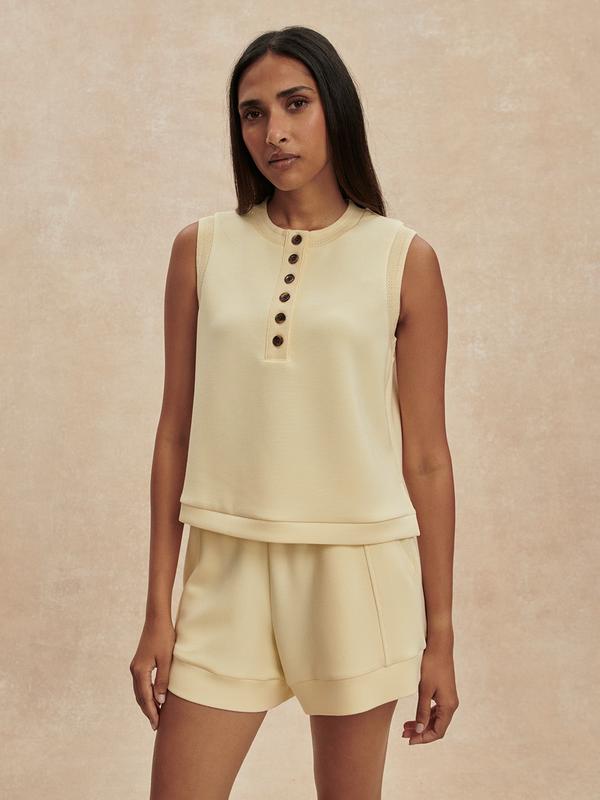 Varley Marla Button Tank - Anise Flower