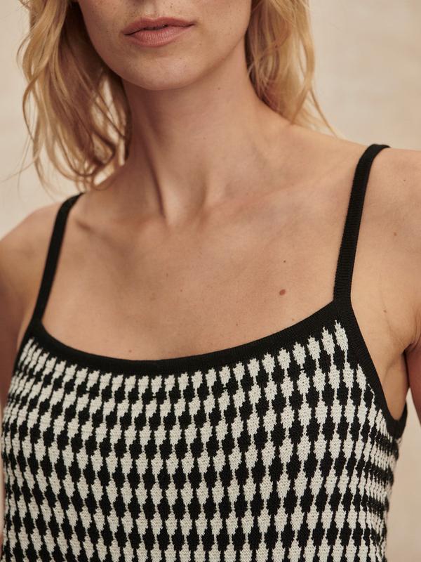Varley Jared Knit Top - Black/Egret