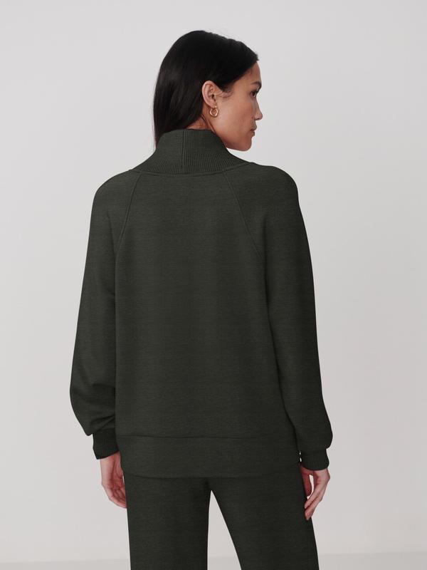 Varley Macie Zip Sweat - Olive Marl
