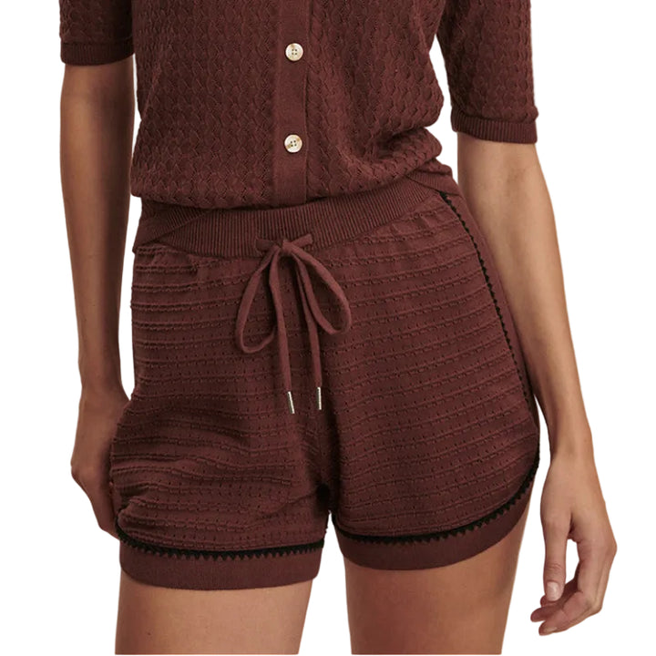 Varley Morden Pointelle Knit Shorts - Ironwood