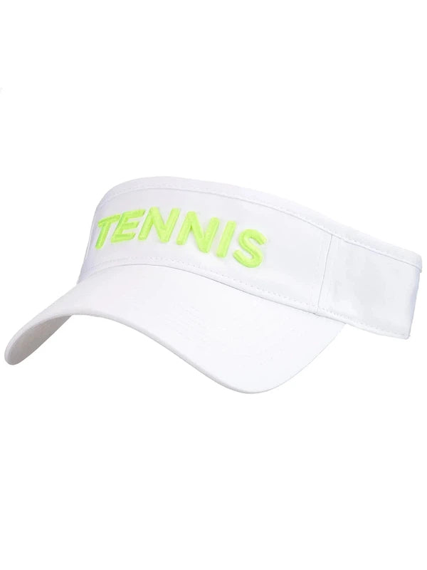 Vimhue Tennis Puff Logo Visor - White/Neon