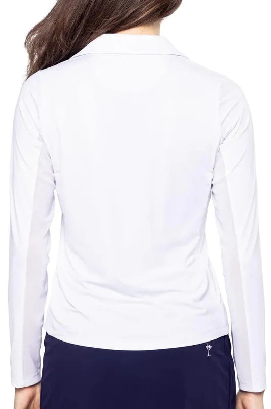 Golftini Say Yes L/S Polo - White/Navy