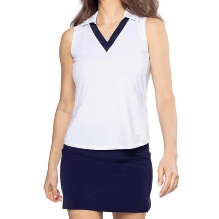 Golftini Say Yes S/L Polo - White/Navy