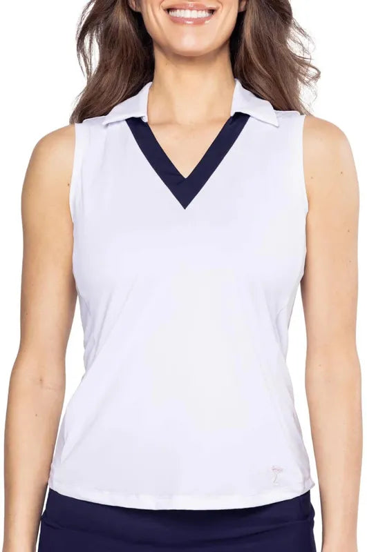 Golftini Say Yes S/L Polo - White/Navy