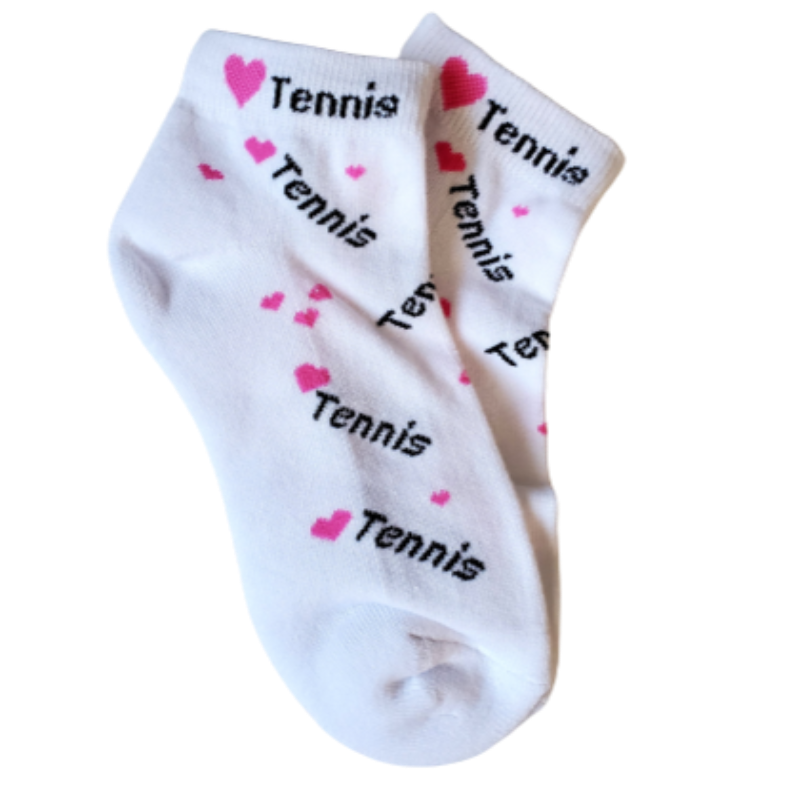 On the Tee Socks - Love Tennis - Hot Pink