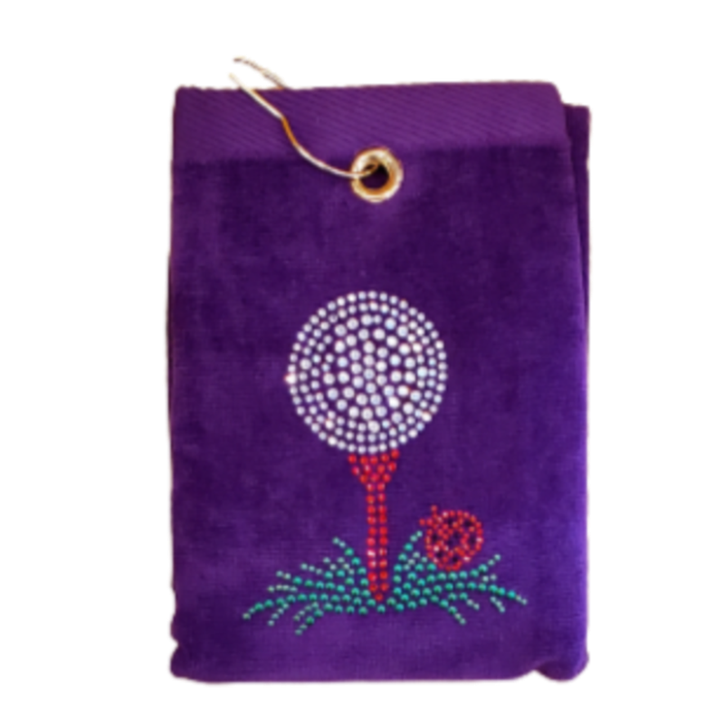Navika Golf Towel - Purple - Golf Tee
