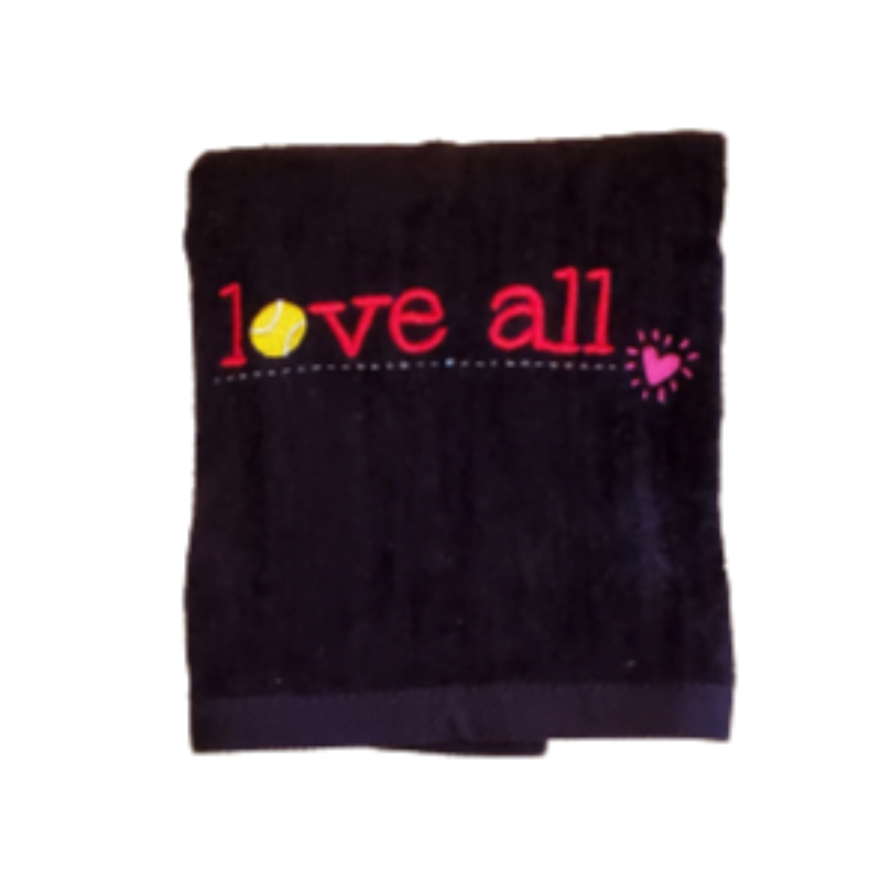 Love40 Tennis Towel - Love All - Black