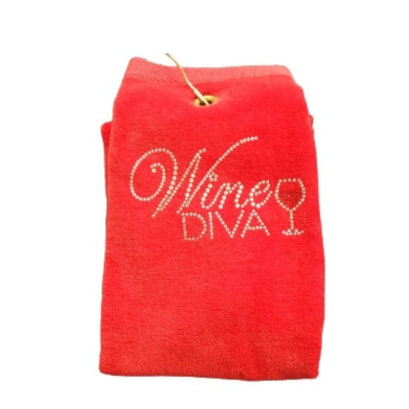 Navika Golf Towel - Red - Wine Diva