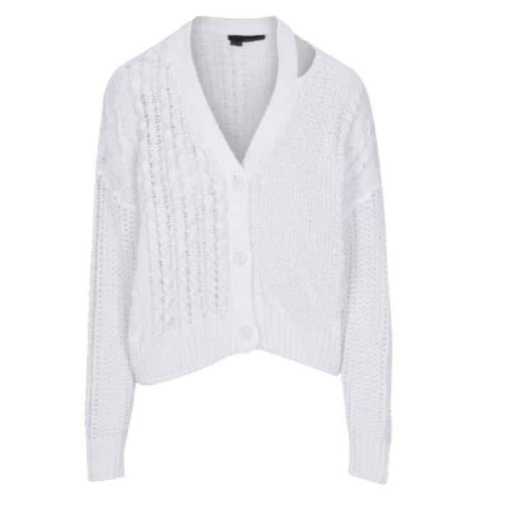 360 Cashmere Laurie Cardigan - Optic White