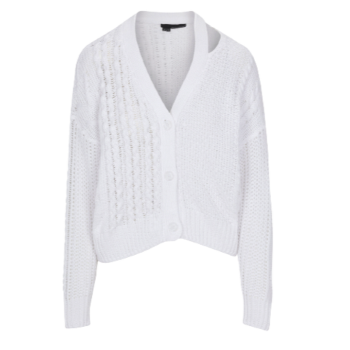 360 Cashmere Laurie Cardigan - Optic White