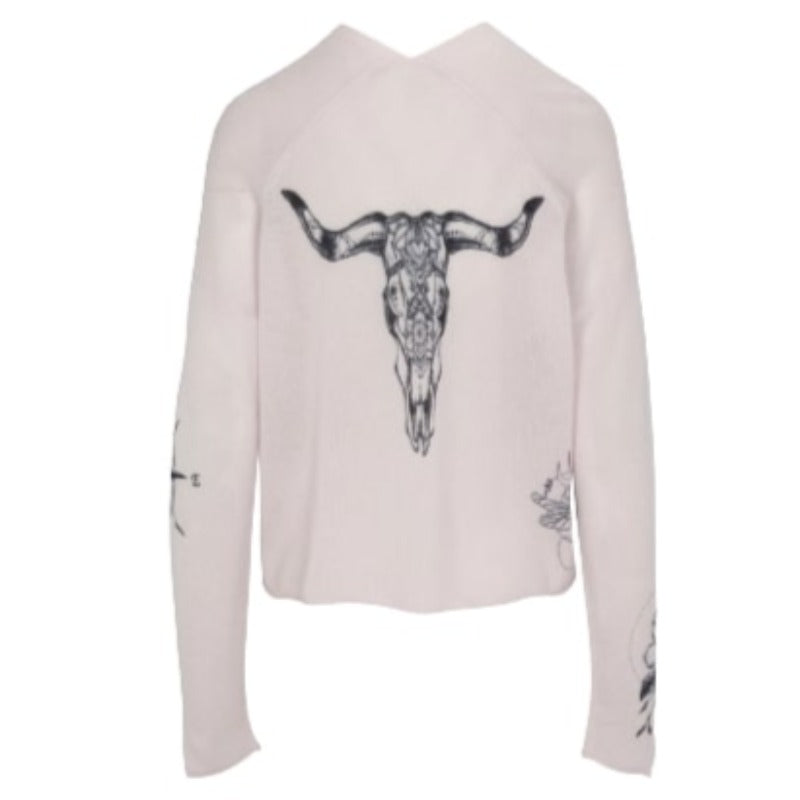 360 Cashmere Pia Cardigan - Lilac Blossom/Charcoal