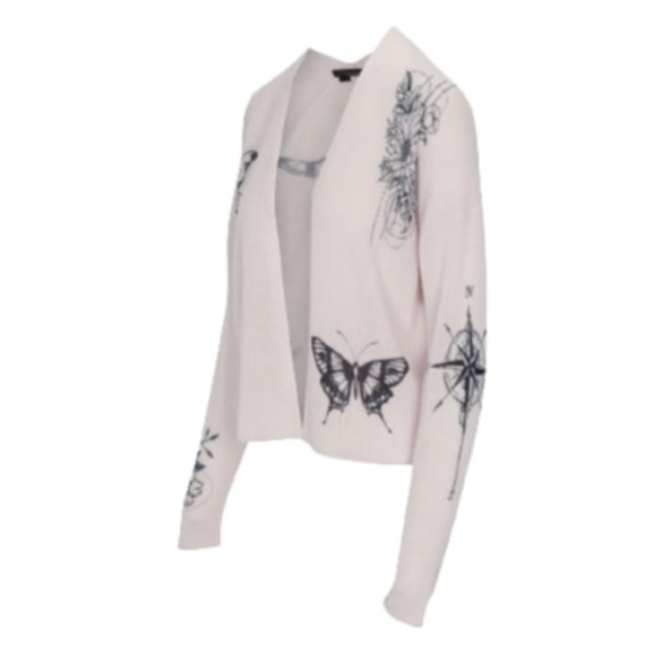 360 Cashmere Pia Cardigan - Lilac Blossom/Charcoal