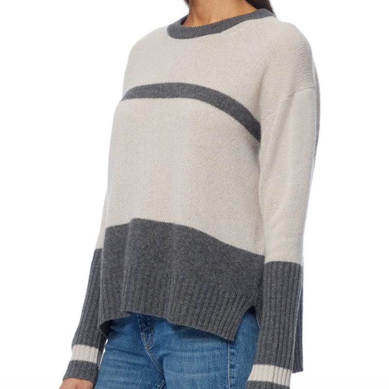 360 Cashmere Stasie Sweater - Grey/Sheepskin