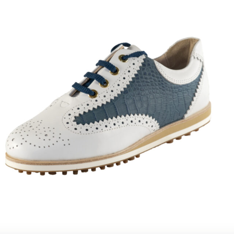 Aerogreen Prato Steel Golf Shoe - Blue Croc-Open Court
