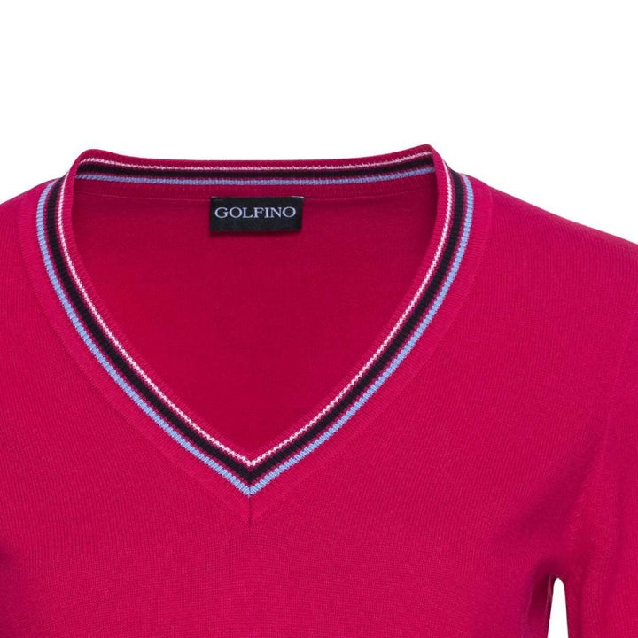 Golfino PT V-Neck Sweater - Fuchsia