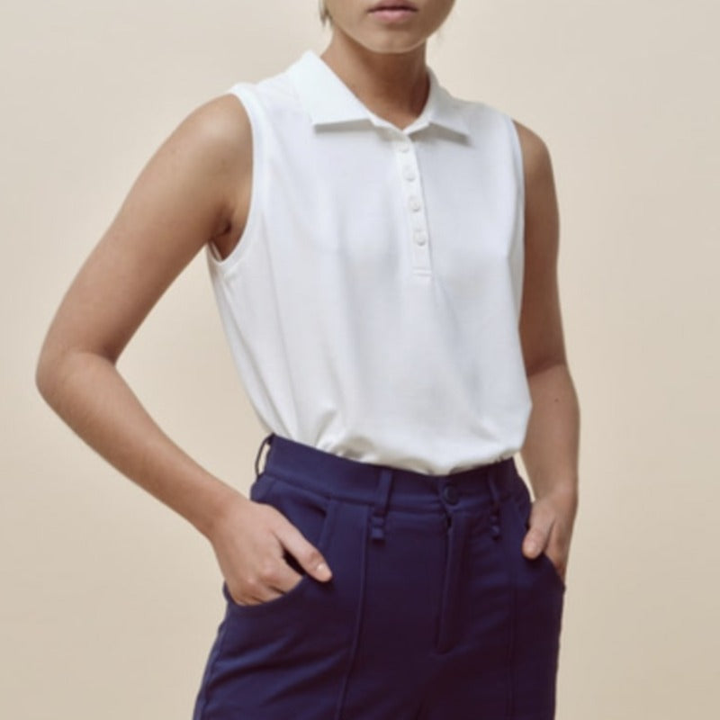 A. Putnam Crop S/L Polo - Off White