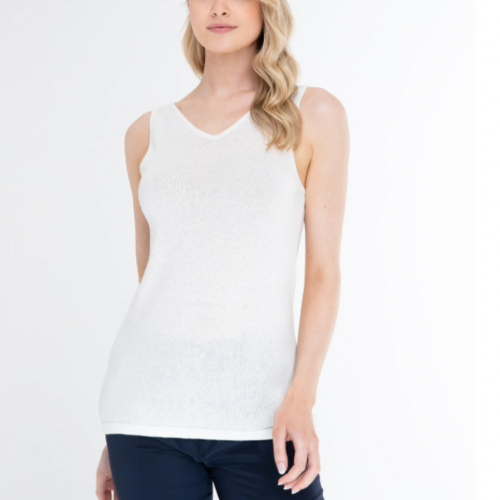 Alashan Cashmere 2-Way Tank - Ivory