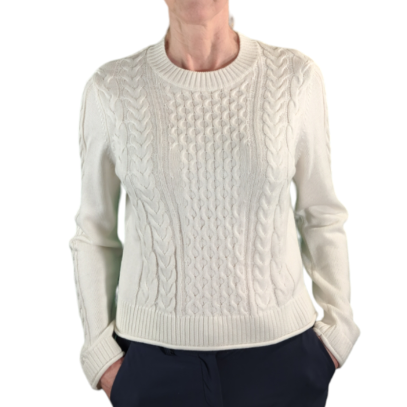 Alashan Cashmere Cable Crew Sweater - Ivory