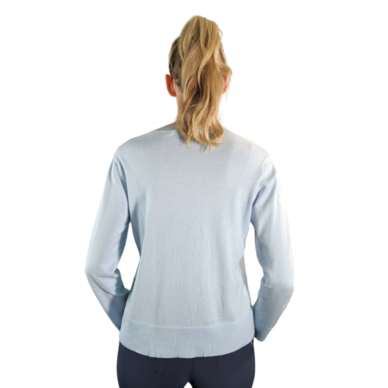 Alashan Cashmere Lyla V- Neck Sweater - Blue/Flower