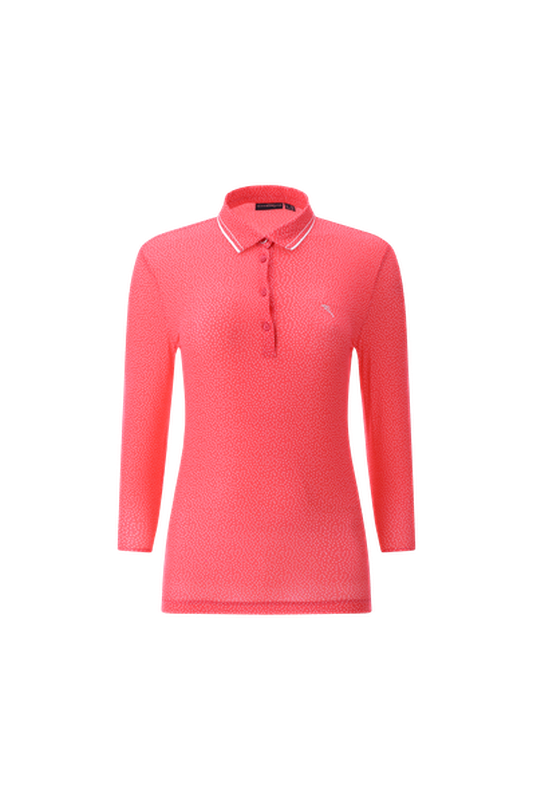 Chervò Attilia 3/4 Sleeve Polo - Pink Print