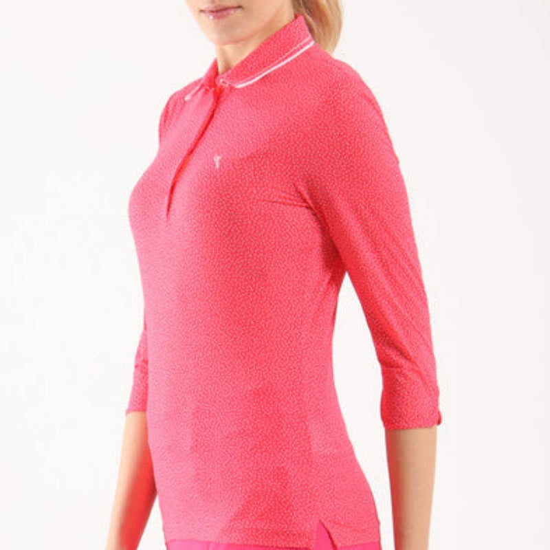 Chervò Attilia 3/4 Sleeve Polo - Pink Print