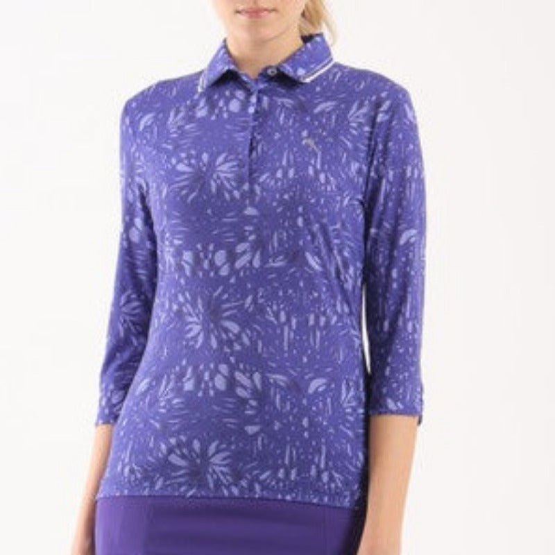 Chervò Attilia 3/4 sleeve Polo - Purple Print