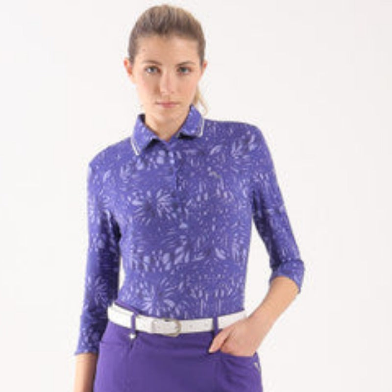 Chervò Attilia 3/4 sleeve Polo - Purple Print