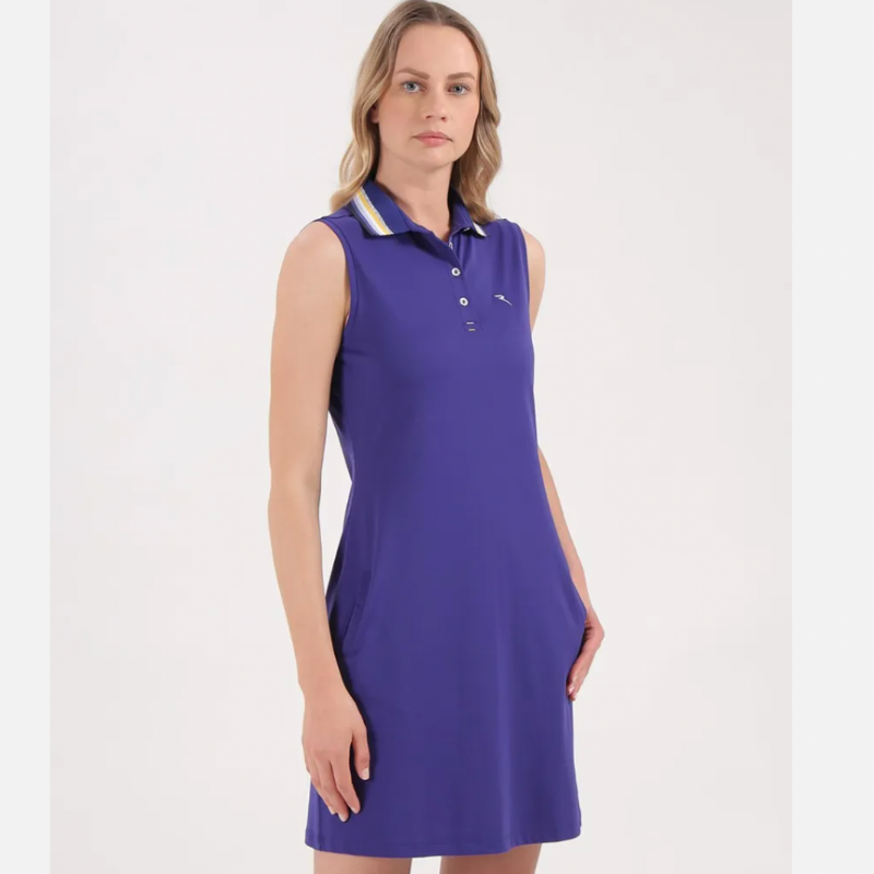 Chervò Just S/L Polo Dress - Purple