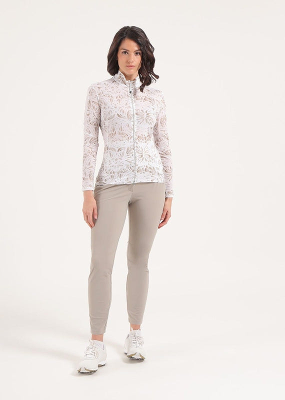 Chervò Petronilla L/S Top - White/Taupe Print