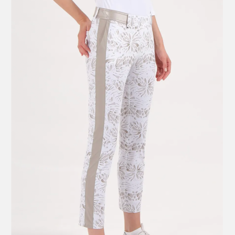 Chervò Silius Pant - White/Taupe Print