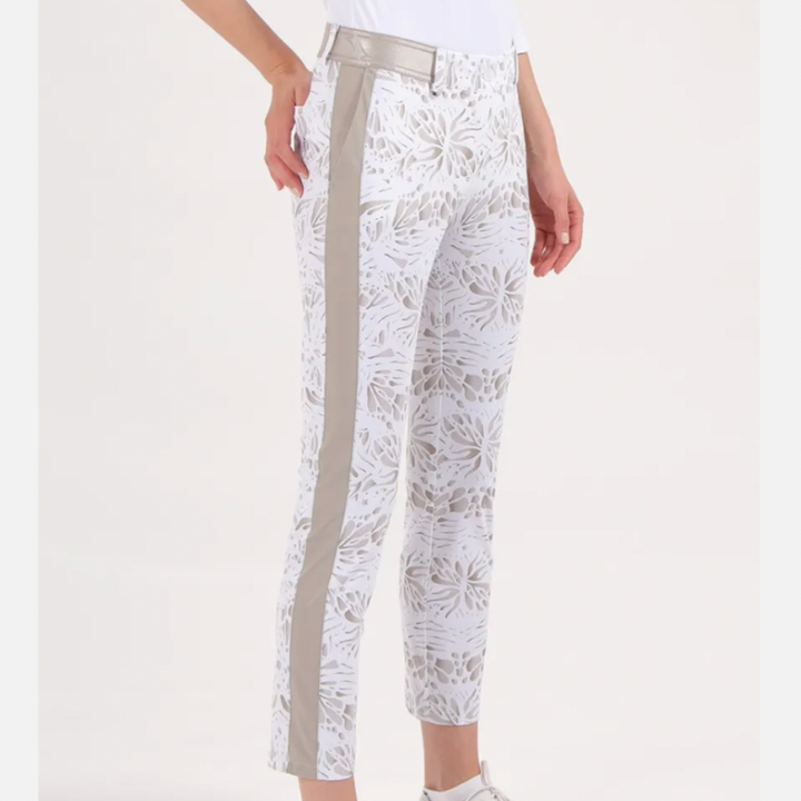 Chervò Silius Pant - White/Taupe Print