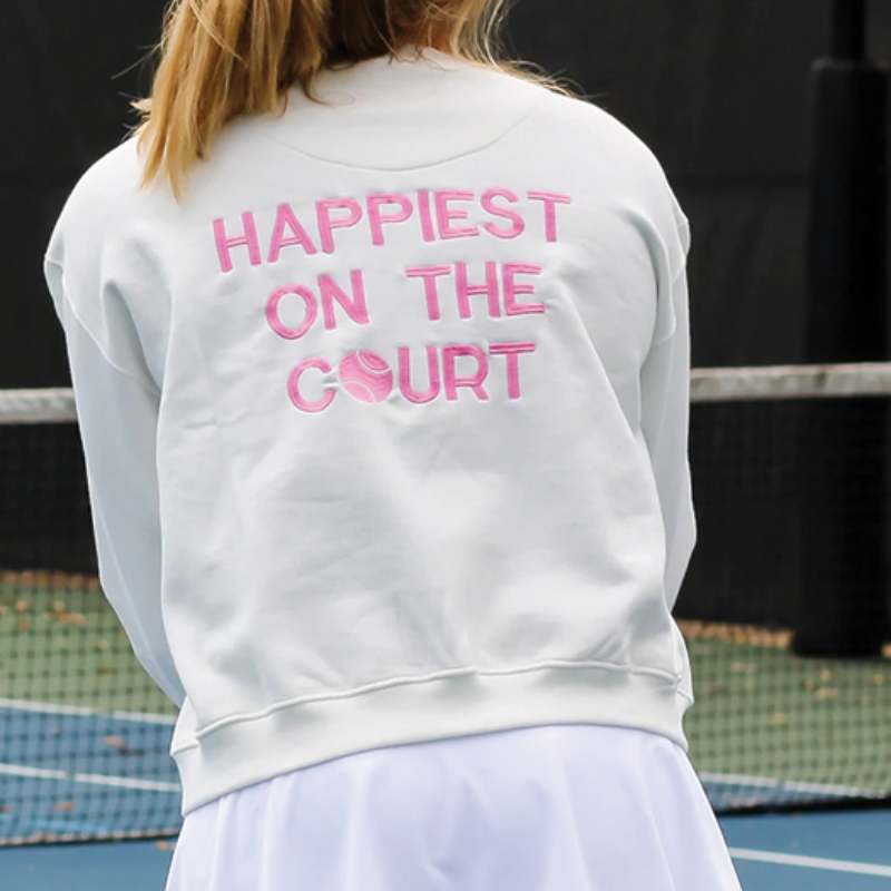 CourtLife Happiest On The Tennis Court Sweatshirt