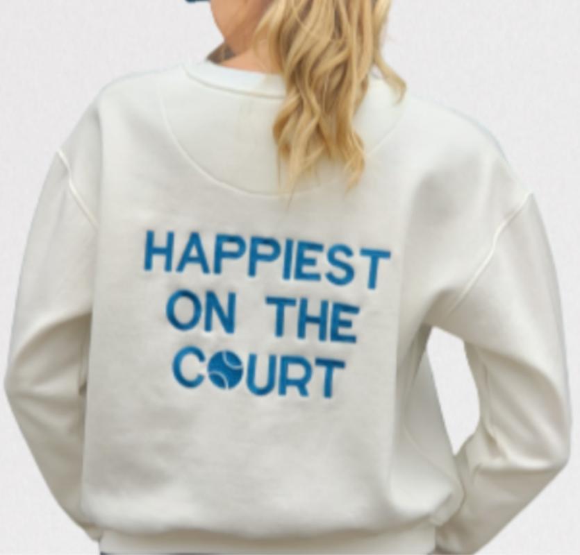CourtLife Happiest On The Tennis Court Sweatshirt - Various Colours