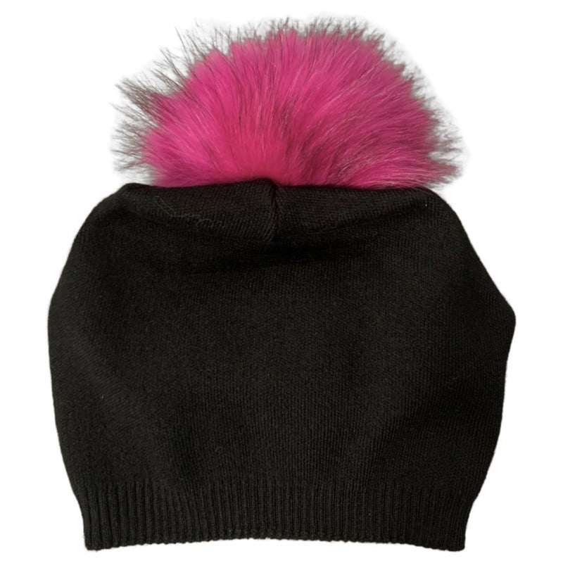 PNYC Roxy Beanie - Black/Pink (Faux fur)
