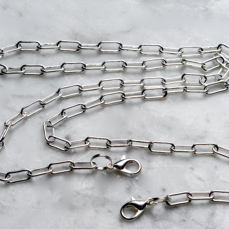 Mask/Glasses Chain-Silver Paperclip