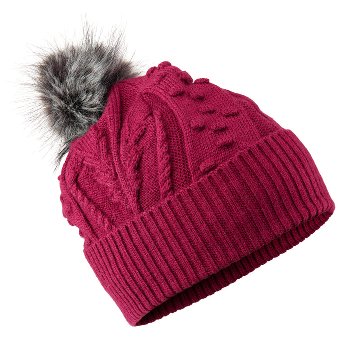 Daily Sports Amedine Knit Hat (pom pom) - Plum