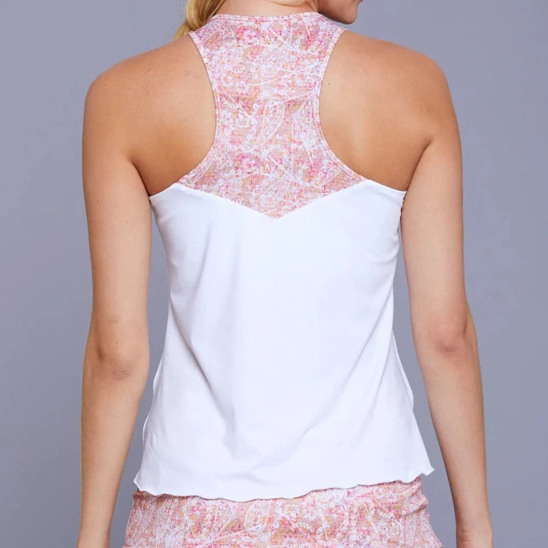 Denise Cronwall Lush Weave Top - White/Print