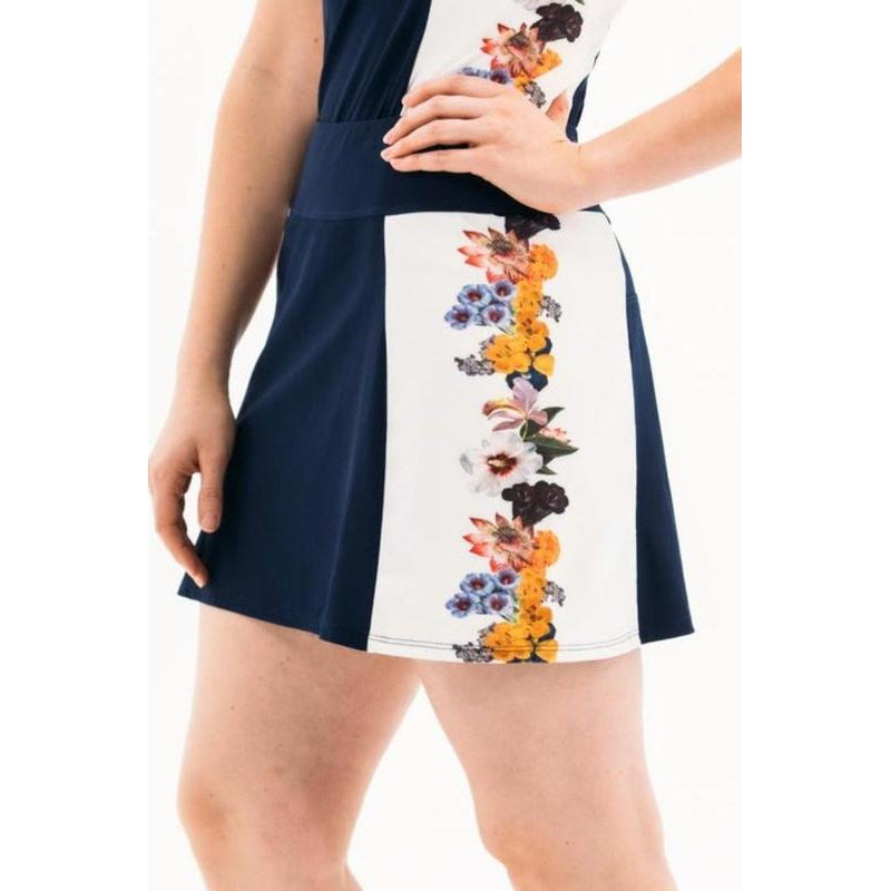 Foray Golf Fantasy Floral Side Panel Skirt - Navy