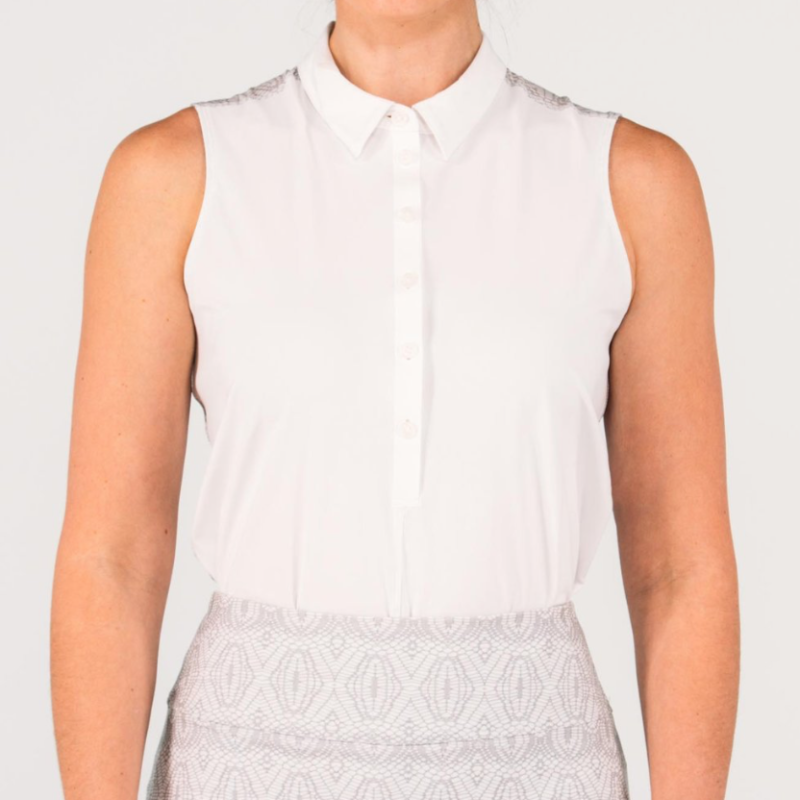 Foray Golf Core 3.0 S/L Polo - White/Grey Lace Back